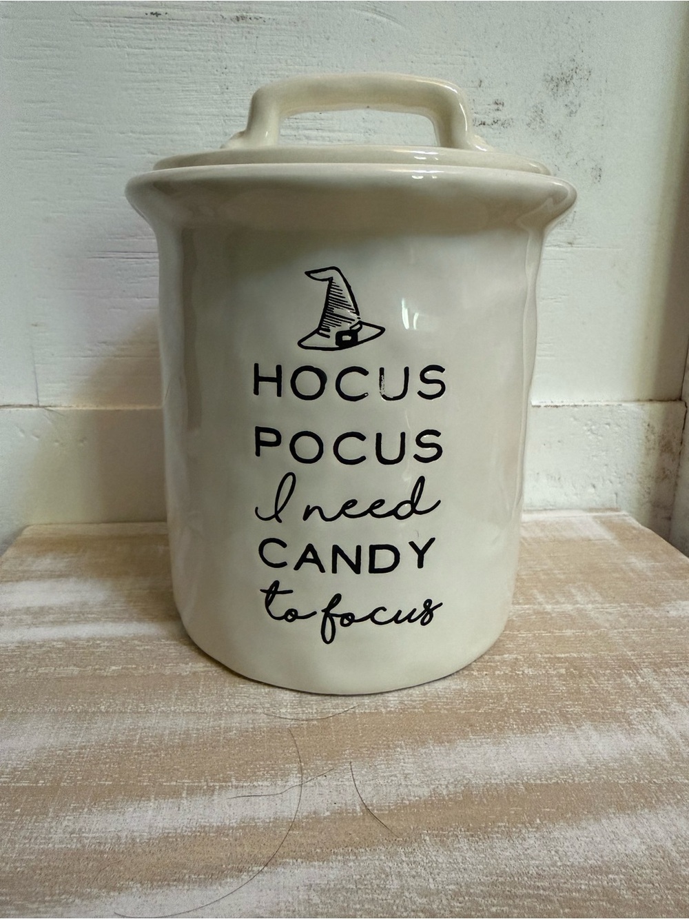 Hocus Pocus Candy Jar - Cream Ceramic Canister